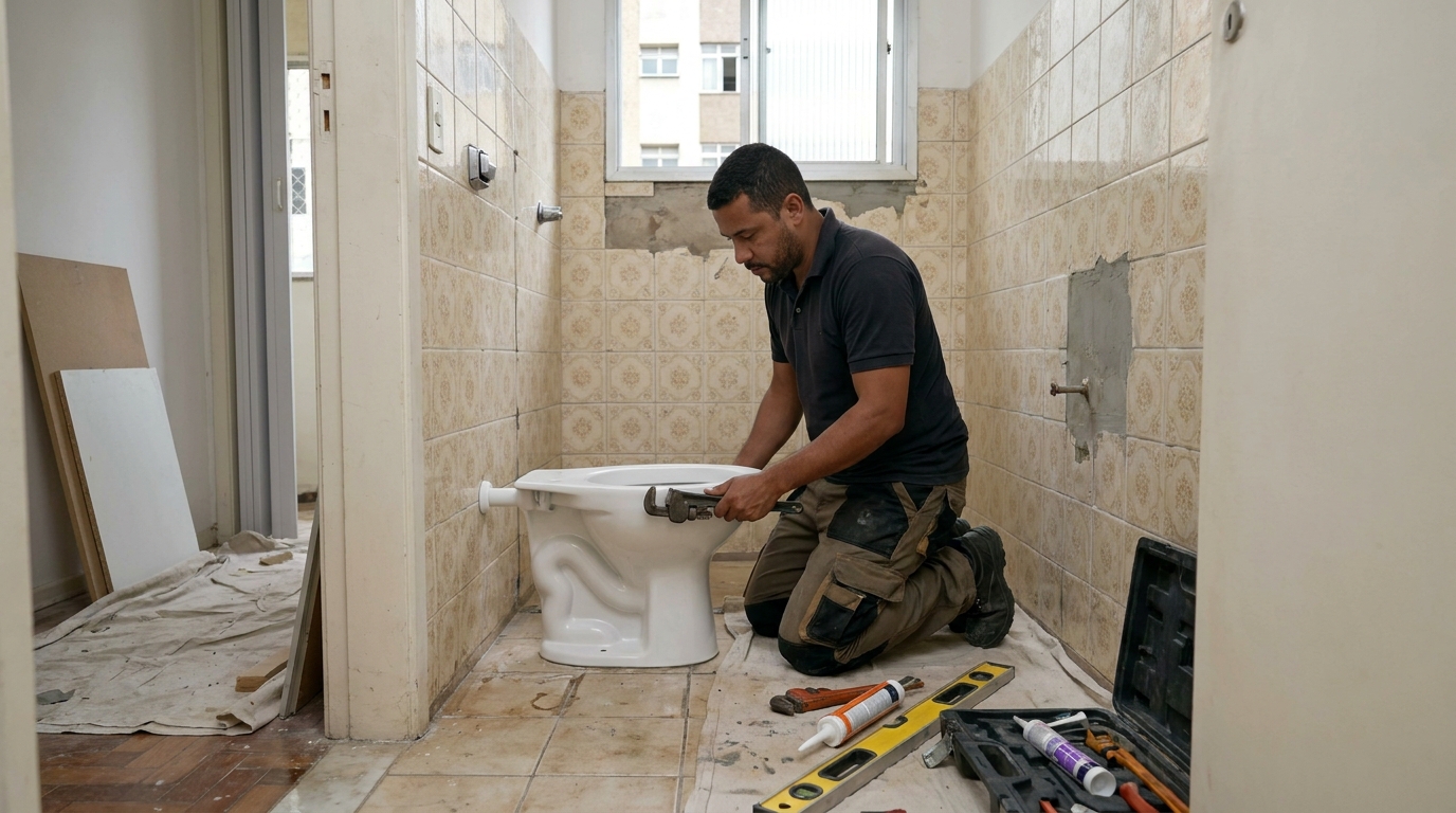 Instalação de vaso sanitário profissional em São Luís‑MA